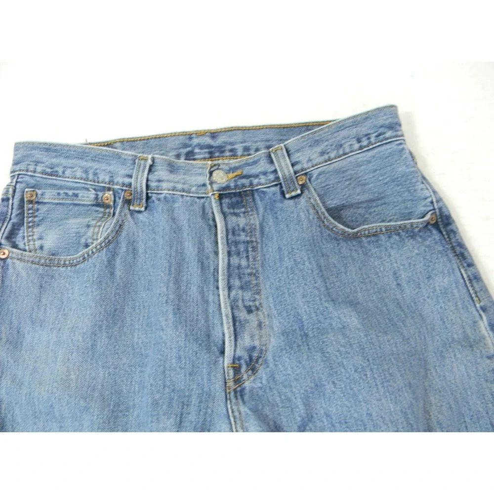 Levi's 501 jeans Men's 34 x 32 regular fit straight Button Fly blue denim pants